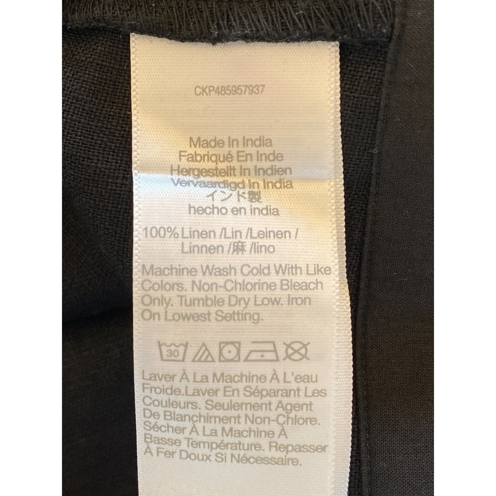 Madewell Black Linen Short Dress Sz 8 Cross Back Beach Swim Cover Minimalist NWT - Picture 7 of 9